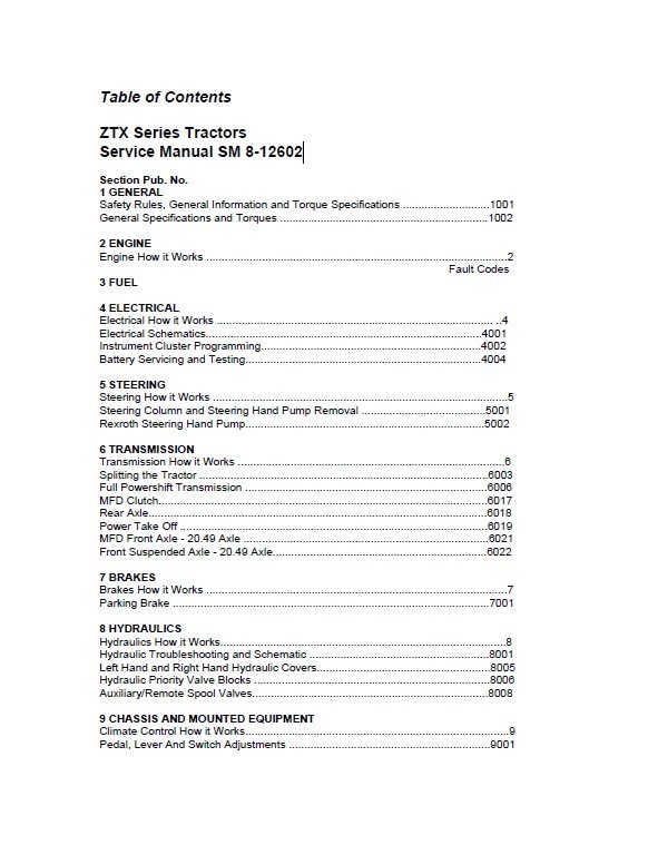 McCormick ZTX Series Tractors Service Manual PDF